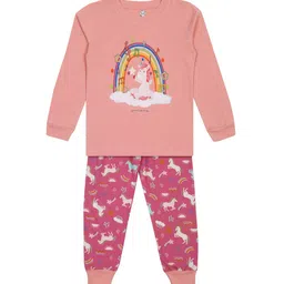 Hippodrome Girls Unicorn Printed Pure Cotton Night Suit-picture-11