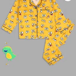 Pyjama Party Kids Conversational Printed Pure Cotton Shirt With Pyjamas-picture-16