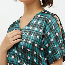 StyleStone Green & Black Printed Basic Jumpsuit image 4