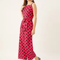 Sleek Italia Conversational Printed Waist Tie Ups Basic Jumpsuit image 3