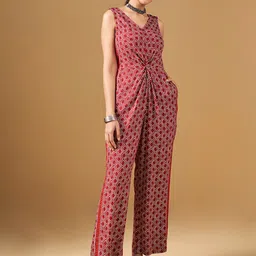 Global Desi Geometric Printed Basic Jumpsuit image 3