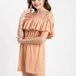 Moomaya Off-Shoulder Striped Playsuit image 4