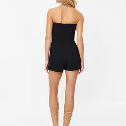 Trendyol Strapless Sleeveless Gathered Playsuit image 2