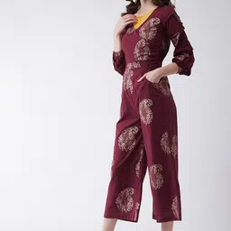 Pannkh V-Neck Printed Basic Jumpsuit image 4