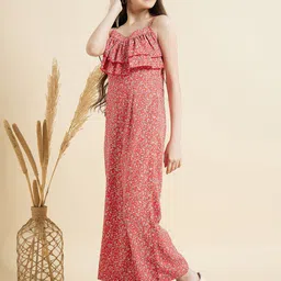 Cherry & Jerry Girls Printed Shoulder Straps Ruffles Basic Jumpsuit image 3