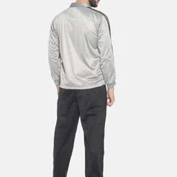 HPS Sports Men Silver-Coloured & Charcoal Grey Solid Tracksuit image 2