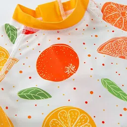 StyleCast Kids White Tropical Printed Full Coverage Bodysuit image 4