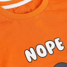 Wyld Sprog Boys Orange & Black Lazy Panda Printed Cotton Night suit image 4