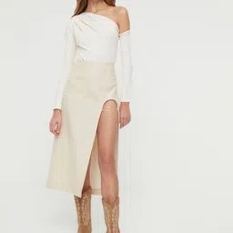 Trendyol One Shoulder Pleated Bodysuit image 5