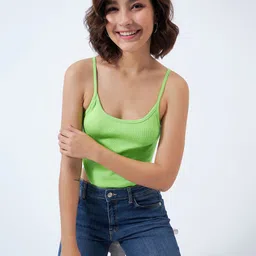 COLOR CAPITAL Scoop Neck Ribbed High Cut Bodysuit image 3