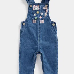 mothercare Girls Embroidered Denim Dungaree-picture-39