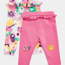 mothercare Infant Girls Pack of 2 Ankle Length Leggings-image-66