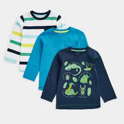 mothercare Infant Boys Pack of 3 Pure Cotton T-shirts-image-69