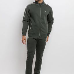 Status Quo Men Green Solid Cotton Tracksuits-picture-26