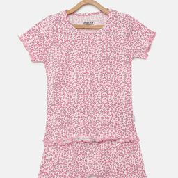 mackly Girls Abstract Printed Round Neck T-shirt With Shorts-picture-48