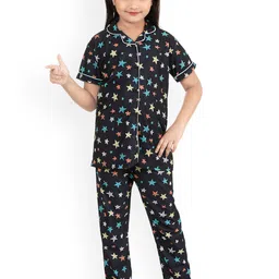 BURBN Girls Conversational Printed Night Suit-image-29