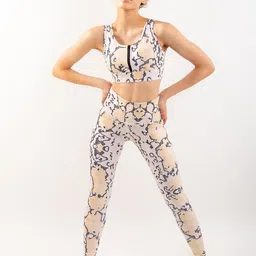 SKNZ Women Yellow & White Printed Venom Ultrasuave High-Waisted Co-Ords Set-picture-42