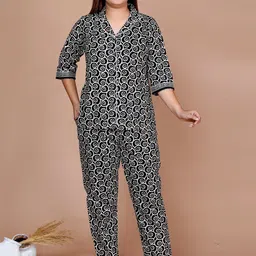 SP DESIGNS Abstract Printed Pure Cotton Night suit-image-29