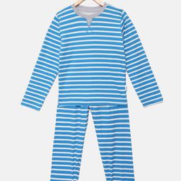 mackly Boys Striped Round Neck T-shirt With Pyjamas-picture-48