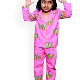 Little Musketeer Girls Conversational Printed Pure Cotton Night Suit-picture-11