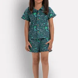 Growing Tree Girls Conversational Printed Pure Cotton Night Suit-picture-13