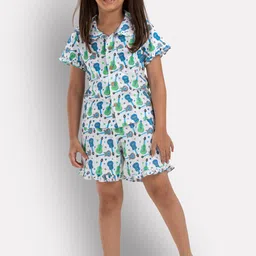 Growing Tree Girls Conversational Printed Pure Cotton Night Suit-picture-36