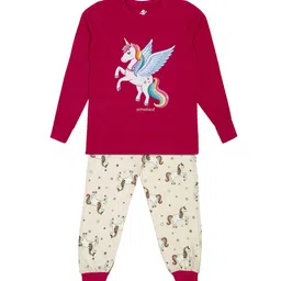 Hippodrome Girls Graphic Printed Pure Cotton Night suit-picture-50