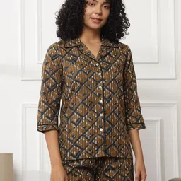 Bannos Swagger Geometric Printed Pure Cotton Night suit image 3