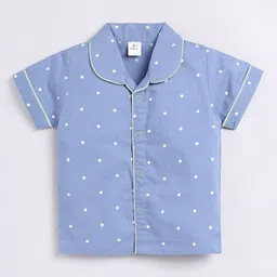 Clt.s Kids Polka dots Printed Pure Cotton Night suit image 4