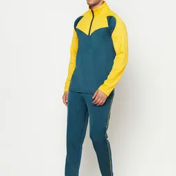 GLITO Colorblocked Neon Stripe Stretchable Gym Wear Tracksuit image 3