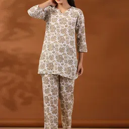 Jaipur Kurti Floral Printed Kurti With Pyjamas image 4