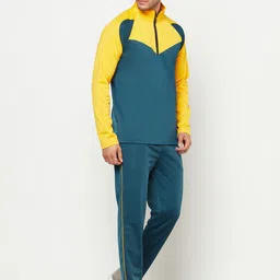 GLITO Colorblocked Neon Stripe Stretchable Gym Wear Tracksuit image 4