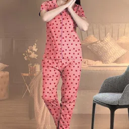 LYRA Conversational Printed Pure Cotton Night Suit image 4