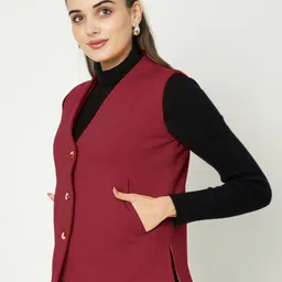 brinns Solid Women Waistcoat image 3