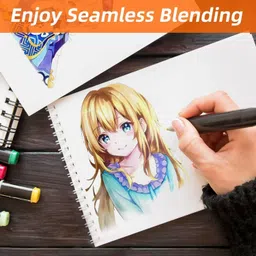 wolblix 24 Colors Dual Tip Art Markers Pens with Case Gift for Kids School Drawing image 3