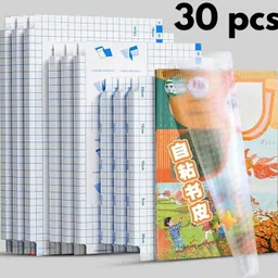vendify 30 pcs Transparent Paper Sticker Self-Adhesive Book Cover for School Textbook Book Cover-picture-15