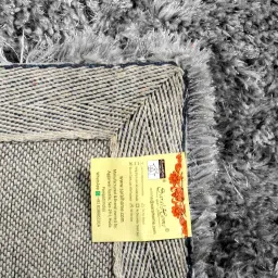 saral home Grey Shaggy Polyester 5 ft x 7 ft Machine Made Carpet image 5