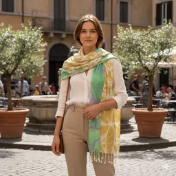 ogs Floral Print, Printed Rayon Women Brown Fancy Scarf, Stole, Scarf image 3