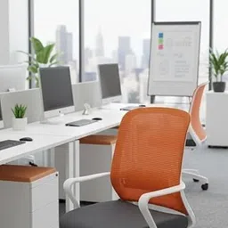 vistro Ergonomic Mesh Office Chair with Adjustable Lumbar Support & Mesh Orange Seat Mesh Office Adjustable Arm Chair-picture-19