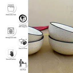aarambh stories White Ceramic (Set Of 4) Dining Bowls image 5