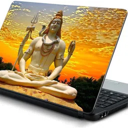 Mitram 5in1 Laptop Accessories Combo 15.6 Inch Shivaya laptop Skins Stickers, Screen Guard, Key Guard, Mouse Pad and Palmrest Skin for HP-DELL-Lenovo-Asus-Acer Laptops || Notebooks Combo Set image 2