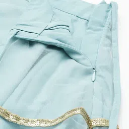 Ethnovog Green  Pink Embellished Sequinned Made to Measure Lehenga  Blouse With Dupatta image 3