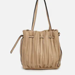 HAUTE SAUCE by Campus Sutra Beige Bucket Shoulder Bag image 2