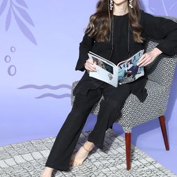 The Kaftan Company Stylish Black Solid Leisure Set-picture-9