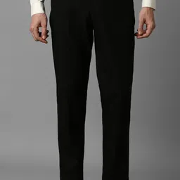 louis philippe Men Slim Fit Black Polyester Trousers-picture-11
