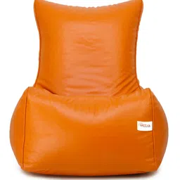 sattva Chair Leatherette Bean Bag With Beans in Orange Colour image 3