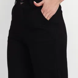 broadstar Women Loose Fit Black Lycra Blend Trousers image 4