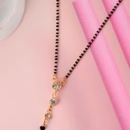 Silvermerc Designs Gold Plated Beaded & AD Studded Mangalsutra-picture-21