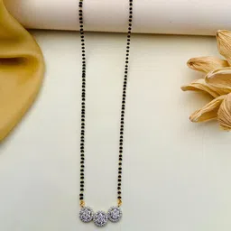 Anouk Black Gold-Plated Stone Studded Mangalsutra-image-7