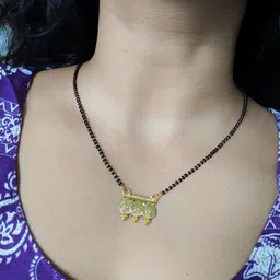 Digital Dress Room Gold-Plated Black Beaded Mangalsutra-picture-34